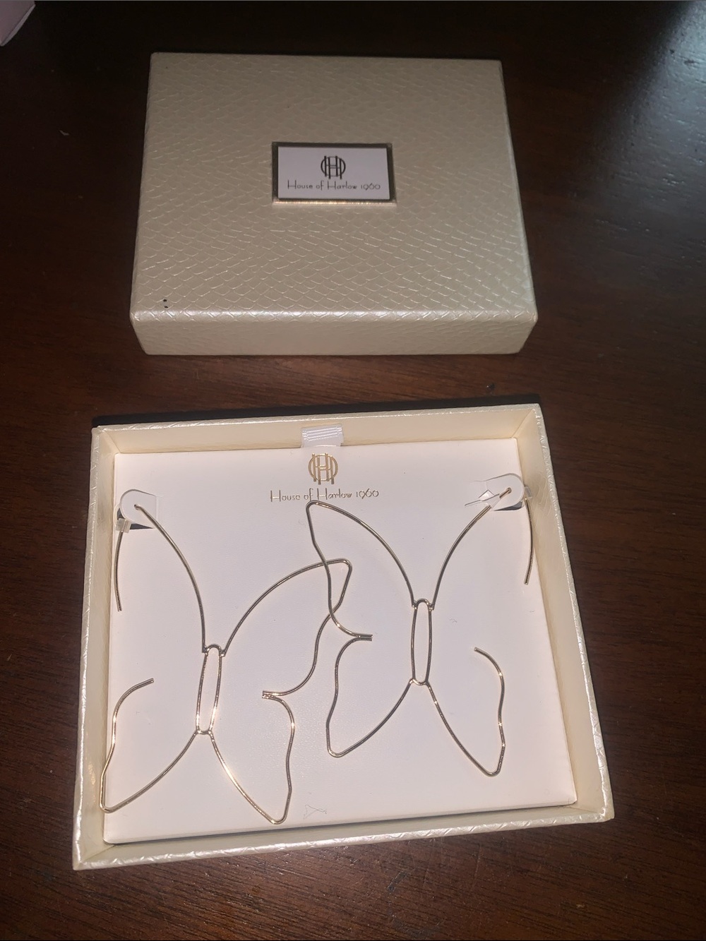 House of Harlow 1960 Gold Butterfly Wire Hair Clips